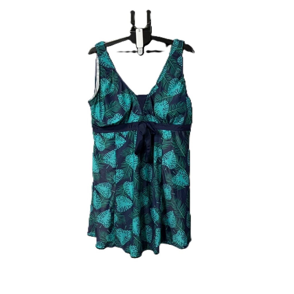 Women's Ecupper Plus Slize V Neck Swimdress - 4XL